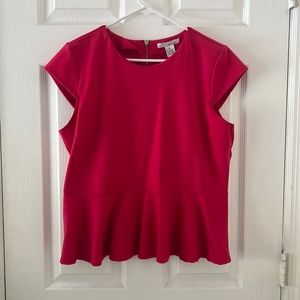 Hot Pink crop ruffle blouse